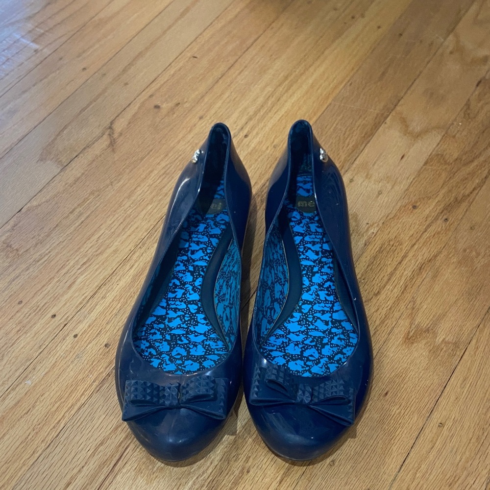 MEL by Melissa Navy Jelly Flats with Bow